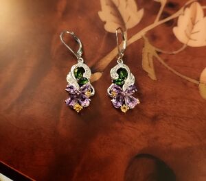 JTV Multi Gemstone Sterling Silver Earrings
